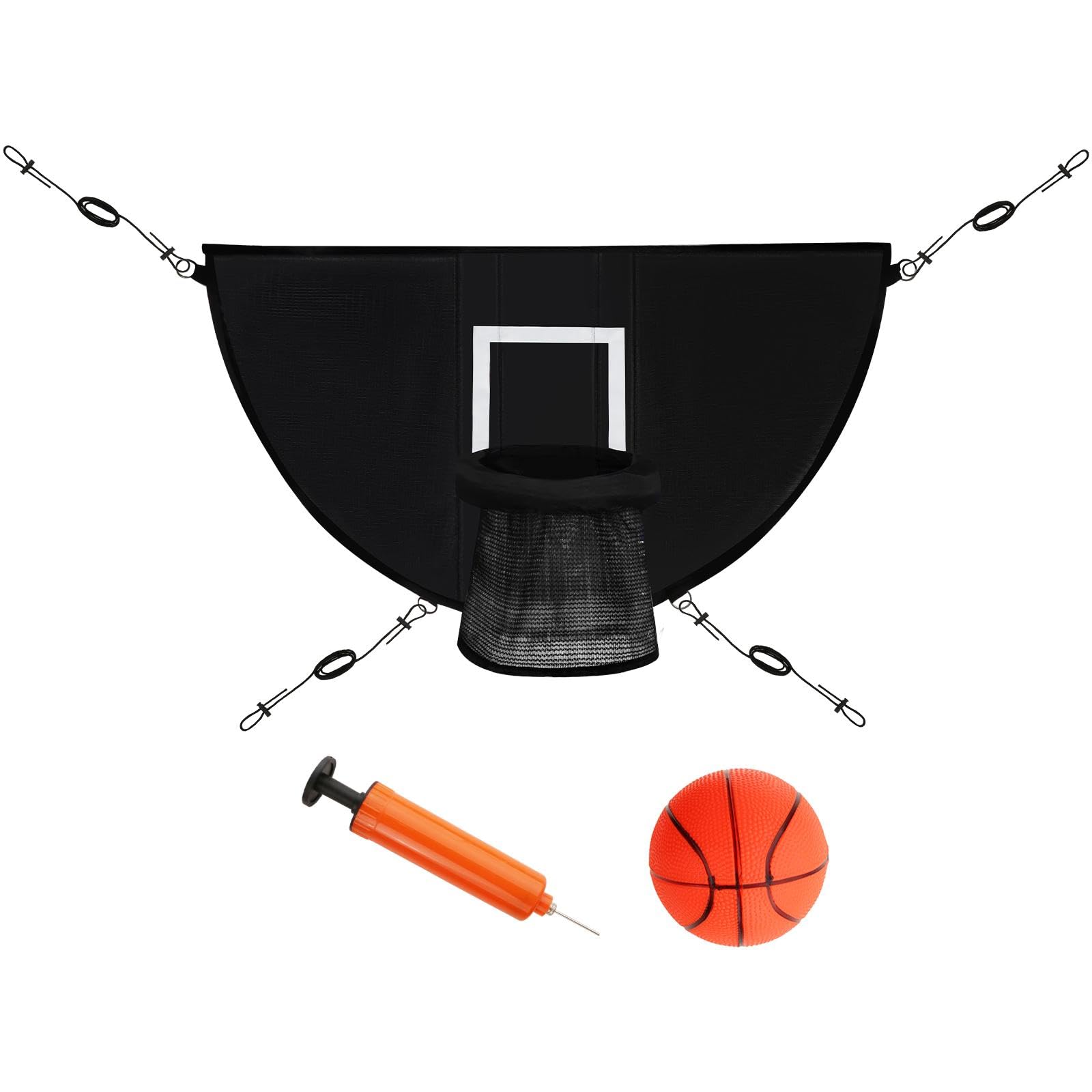 Basketball Hoop for Trampoline with Ropes Kids Backyard Basketball Goal Game-image-16