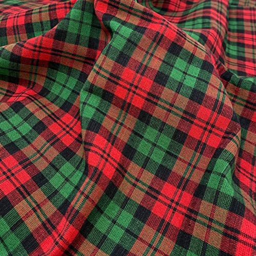 Festive Christmas Tartan Homespun Cotton Fabric – 100% Soft Cotton, Perfect for Quilting and Crafts – By the Yard 4 Festive Christmas Tartan Homespun Cotton Fabric – 100% Soft Cotton, Perfect for Quilting and Crafts – By the Yard - Image 3