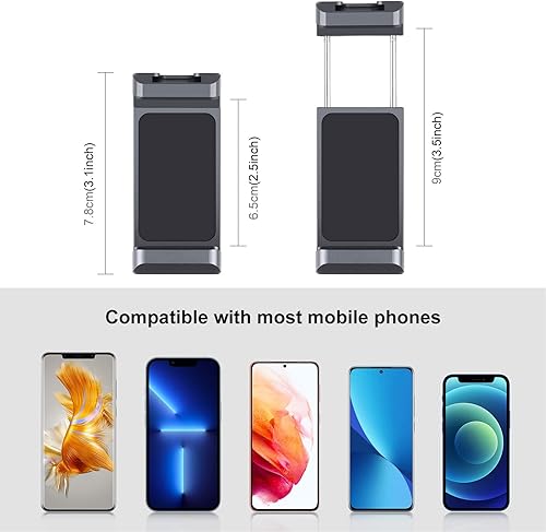 Miniatura 2 de Adaptador de montaje de trípode con abrazadera para teléfono, soporte de metal para teléfono inteligente con zapata fría, clip universal para