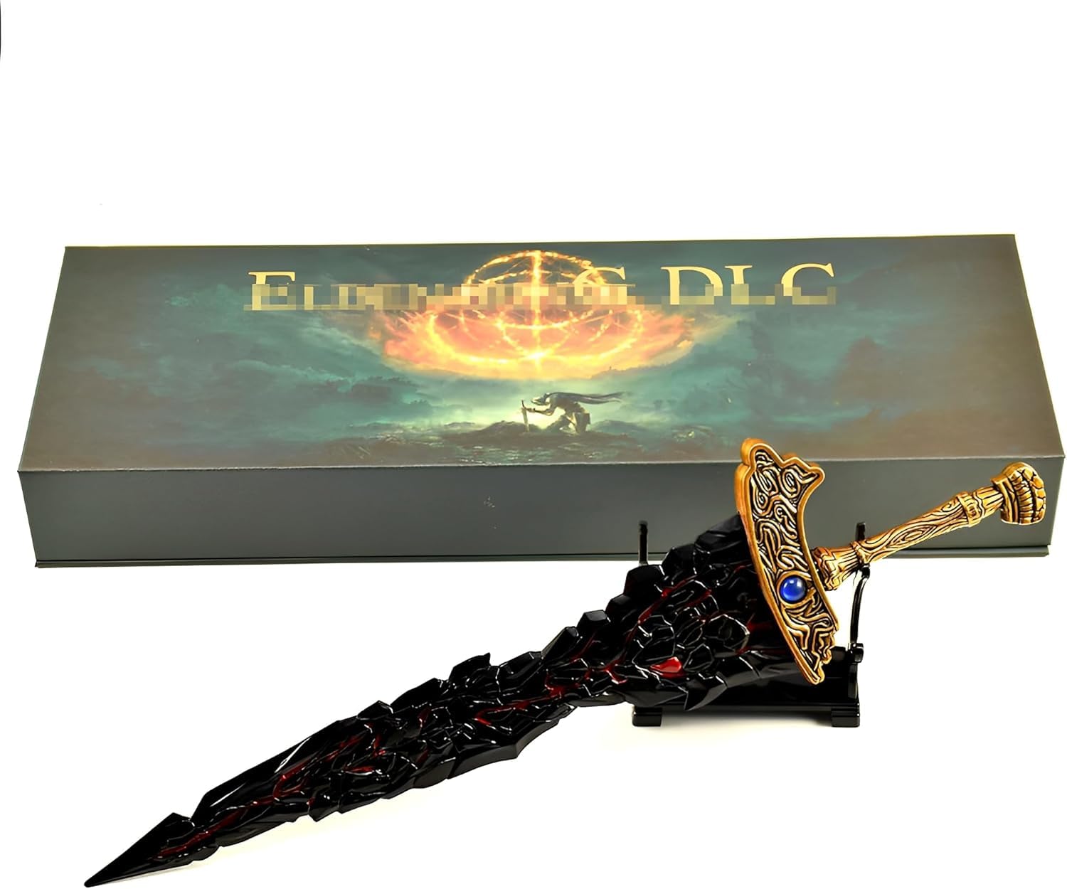 VNVFJKLO Game prop model, 11.8In/30cm All-Metal Collectible Sword with Display Stand Gift Box Game-Themed Desk Decor for Gamers
