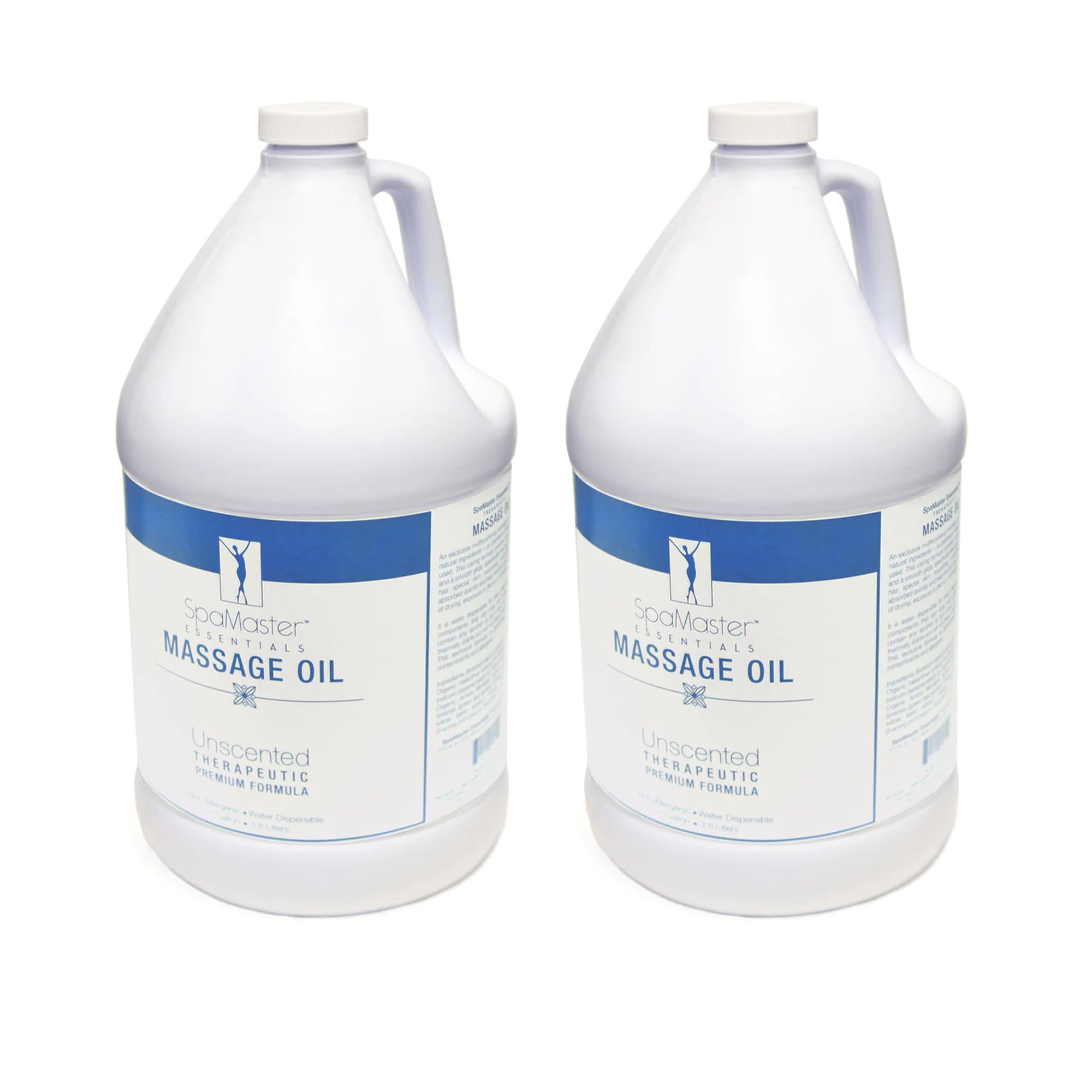 Master Massage - Organic, Unscented, Vitamin-Rich and Water-Soluble Massage Oil - 2 Gallon Bottle Per Pack