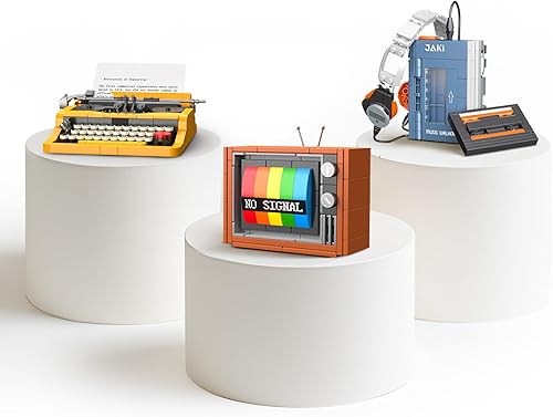 NUTCRACKER Typewriter Walkman - Juego de construcción de televisión nostálgico de los años 80, modelo coleccionable vintage de los años 80,