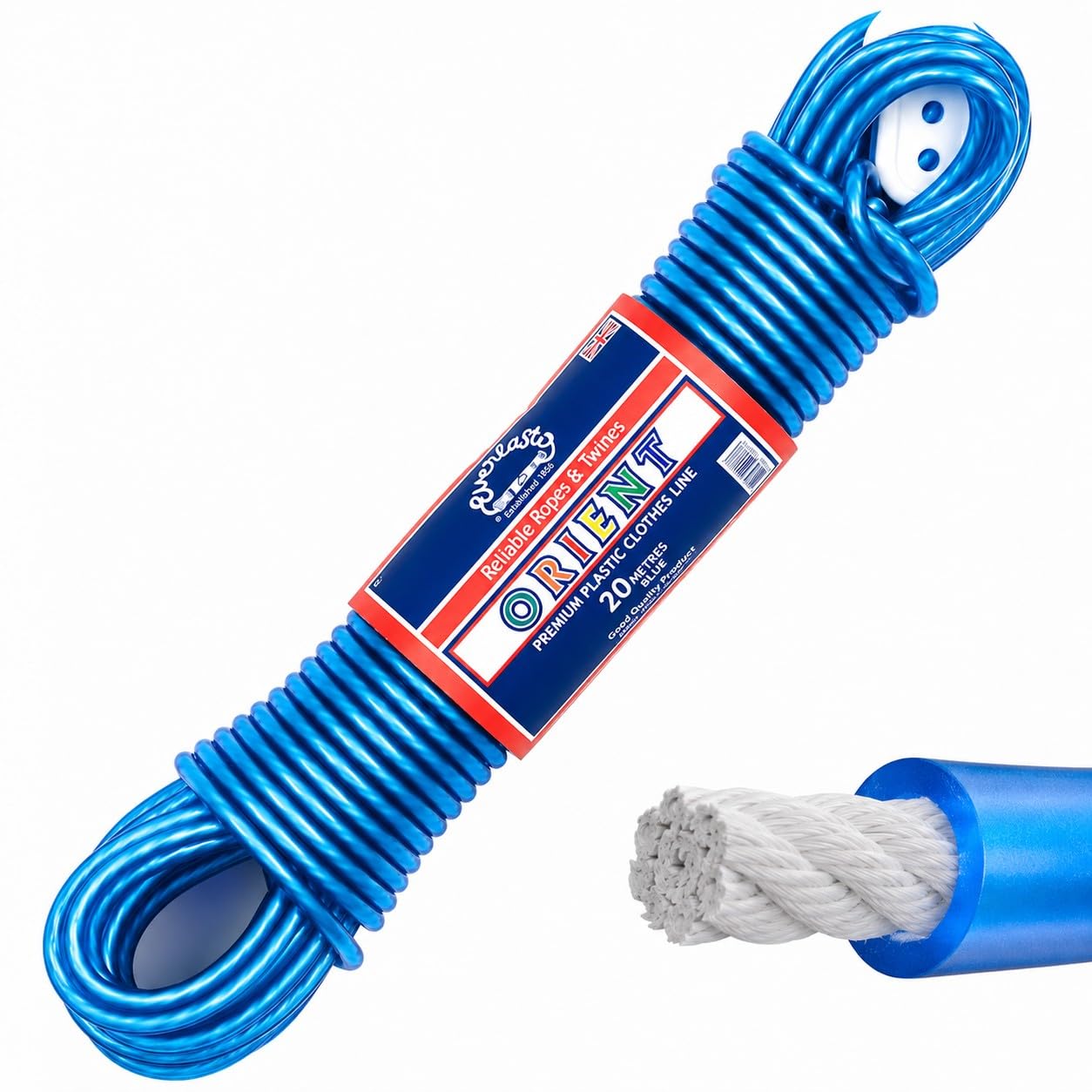 Everlasto 25m 'Orient' PVC Clothes/Washing Line 4.8mm Thick - (Blue)