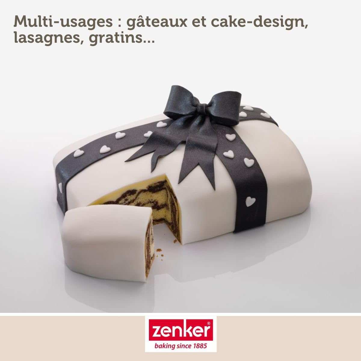 Zenker 7821 Moule à gâteaux rectangulaire à charnière, moule rectangle, plat à four, plat à gratin, moule à gâteaux avec plateau, revêtement antiadhésif ILAG Ultimate, 28 x 18 x 7 cm