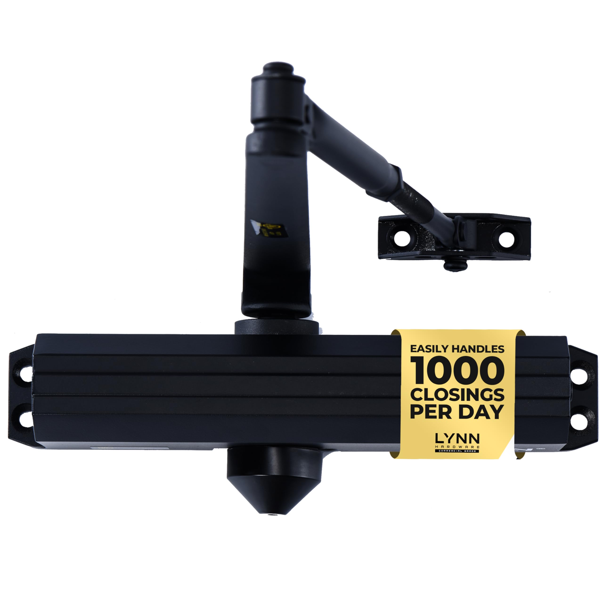 LYNN HARDWARE Medium/Heavy Duty Automatic Door Closer (Matte Black
