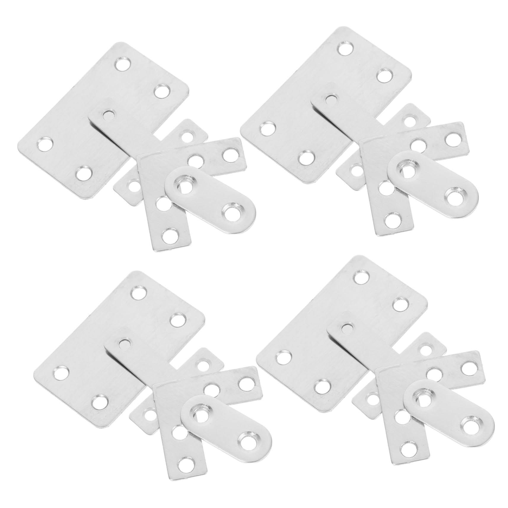 CIYODO 22pcs Flat Steel Plate Heavy Duty Straight Brackets for Furniture Easy to Install Corner Stainless Steel Construction