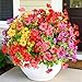 LYLYFAN Artificial Flowers for Outdoor Faux Plants Flowers Spring Summer Decoration UV Resistant 12 Bundles Artificial Plastic Plants Silk Flowers for Home Planter Porch Window Box Yard