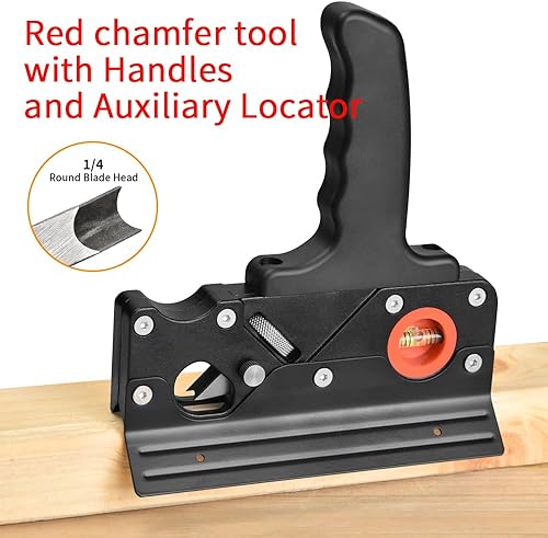 Miniatura 3 de TIASOU Cepilladoras de madera para carpintería, plano de chaflán, herramienta de aplanamiento de esquina de borde de carpintería con localizador