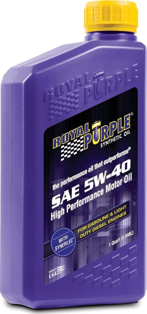 Royal Purple (06540-6PK API-Licensed Heavy Duty SAE 5W-40 High Performance Synthetic Motor Oil - 1 Quart, (Case of 6)