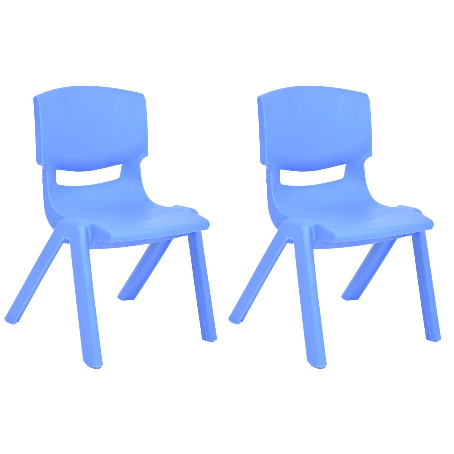 blue stackable plastic chairs