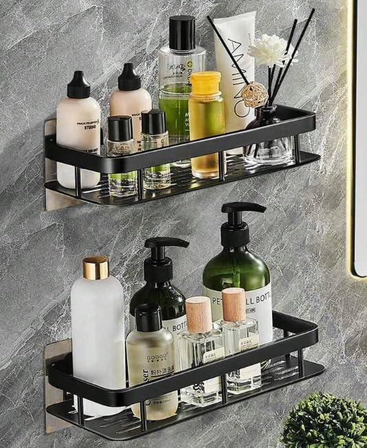 Maitri™ Pack of 2 Carbon Steel Shelf | Bathroom Corner Shelf | Self Adhesive for Wall, rustproof, Nail-Free No Drilling Organizer Holder | Kitchen Shelf (Flat) (B0DGGKHSNK) Amazon Price History, Amazon Price Tracker