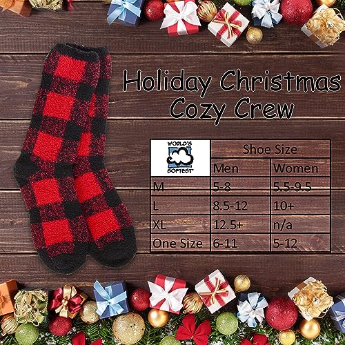 Image of World's Softest Cozy Collection Crew Socks - Smooth Multi Colors Cozy Socks - Knit Top Holiday Spirit Fashion Socks