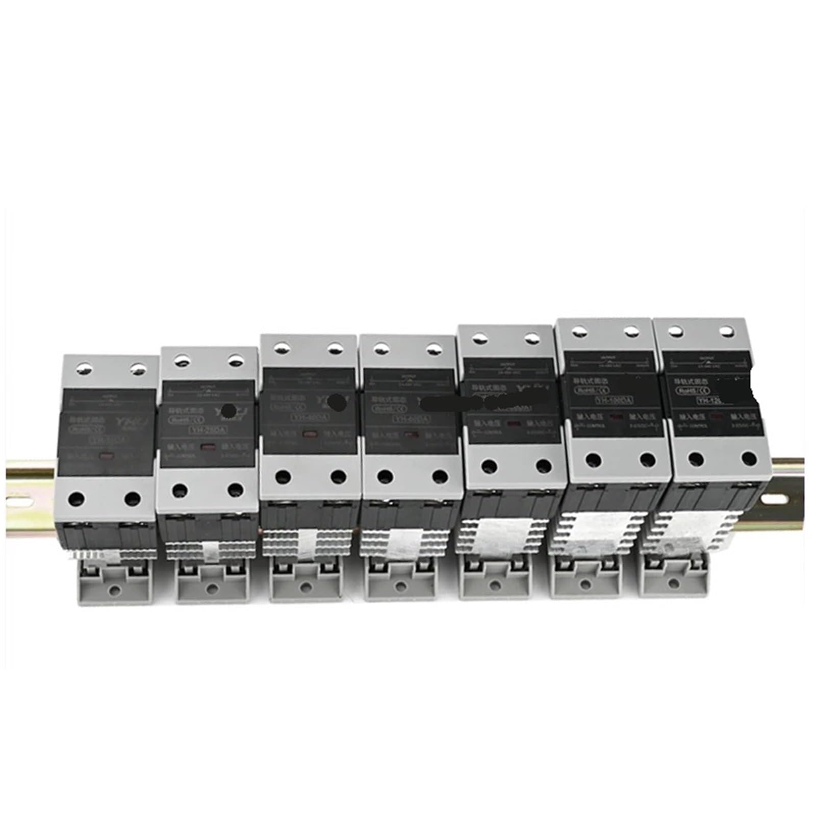 Relè statico a montaggio su binario SSR 10A 25A 40A 60A 80A 100A 120A Controllo CC monofase Controllo CA con dissipatore di calore 1 pezzo(AC-AC,120A)