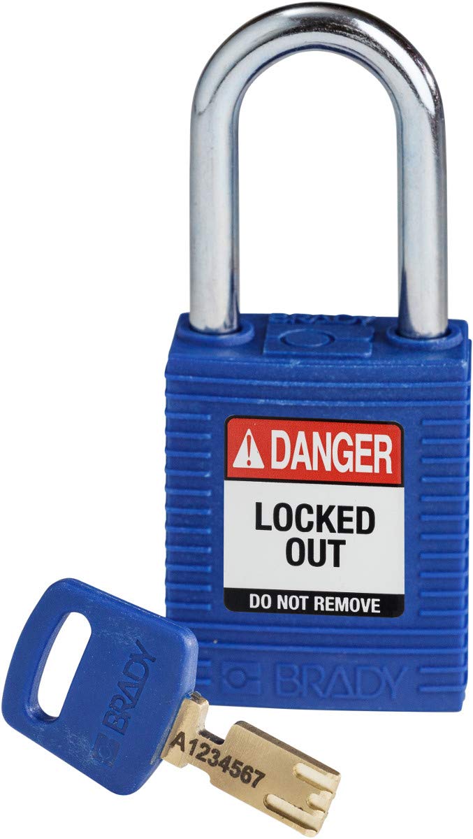 Brady SafeKey Lockout Padlock Nylon Blue 1.5