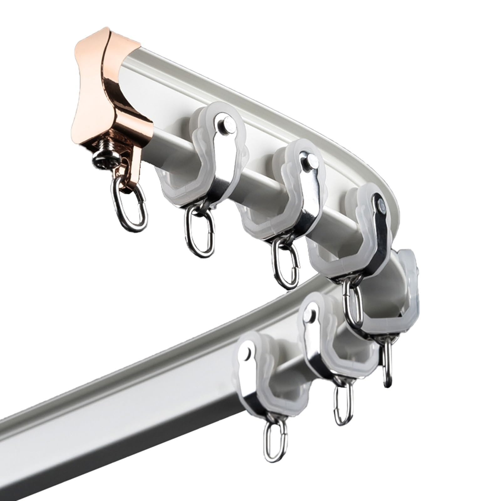 Ceiling Mount Curtain Rail With Pulley, Wall-mounted Curtain Rod Bendable Bay Window Curtain Track System For L U And Circle Shape Showers Room Divider(White,300cm/9.8ft/2 * 150cm)