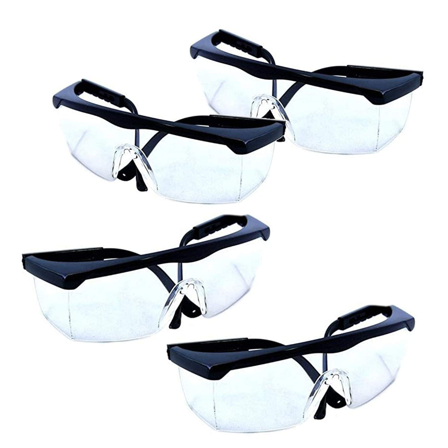 HQRP 4 pares de gafas de protección UV/seguridad para trabajos con herramientas eléctricas/perforación de metal/madera/carpintería/construcción/tiros/caza y pesca