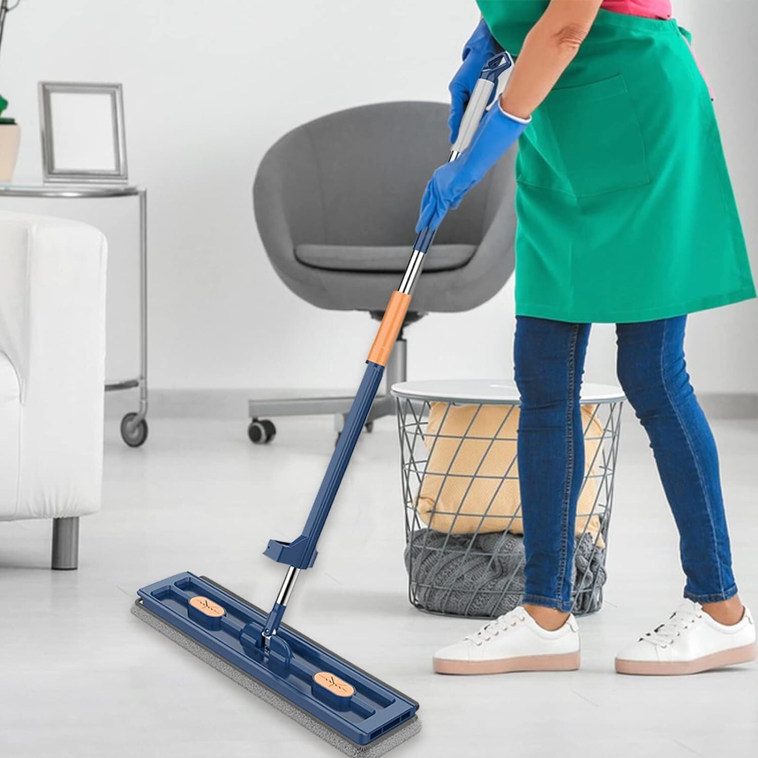 SVEEPA samoczyszczący środek do czyszczenia podłóg, mopa do podłóg Micro Duo, powłoka z mikrofibry do płytek i laminatu (1 mop + 2 ściereczki)