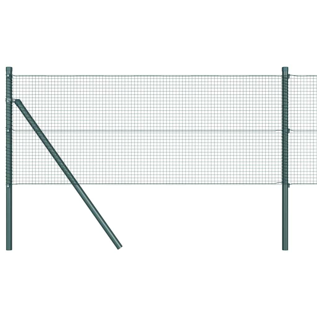 Green Steel PVC Fence Post 50x0.4M 16x16mm Mesh Outdoor Garden Panel Set Weather Resistant Powder Coated Durable Modular 5000x3.2x40cm