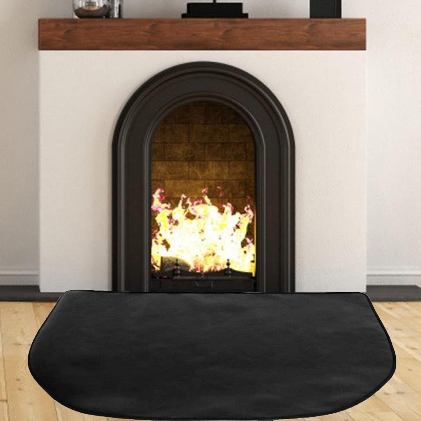LIZIHAO Fireplace Fire Mat, Half Round Stove Hearth
