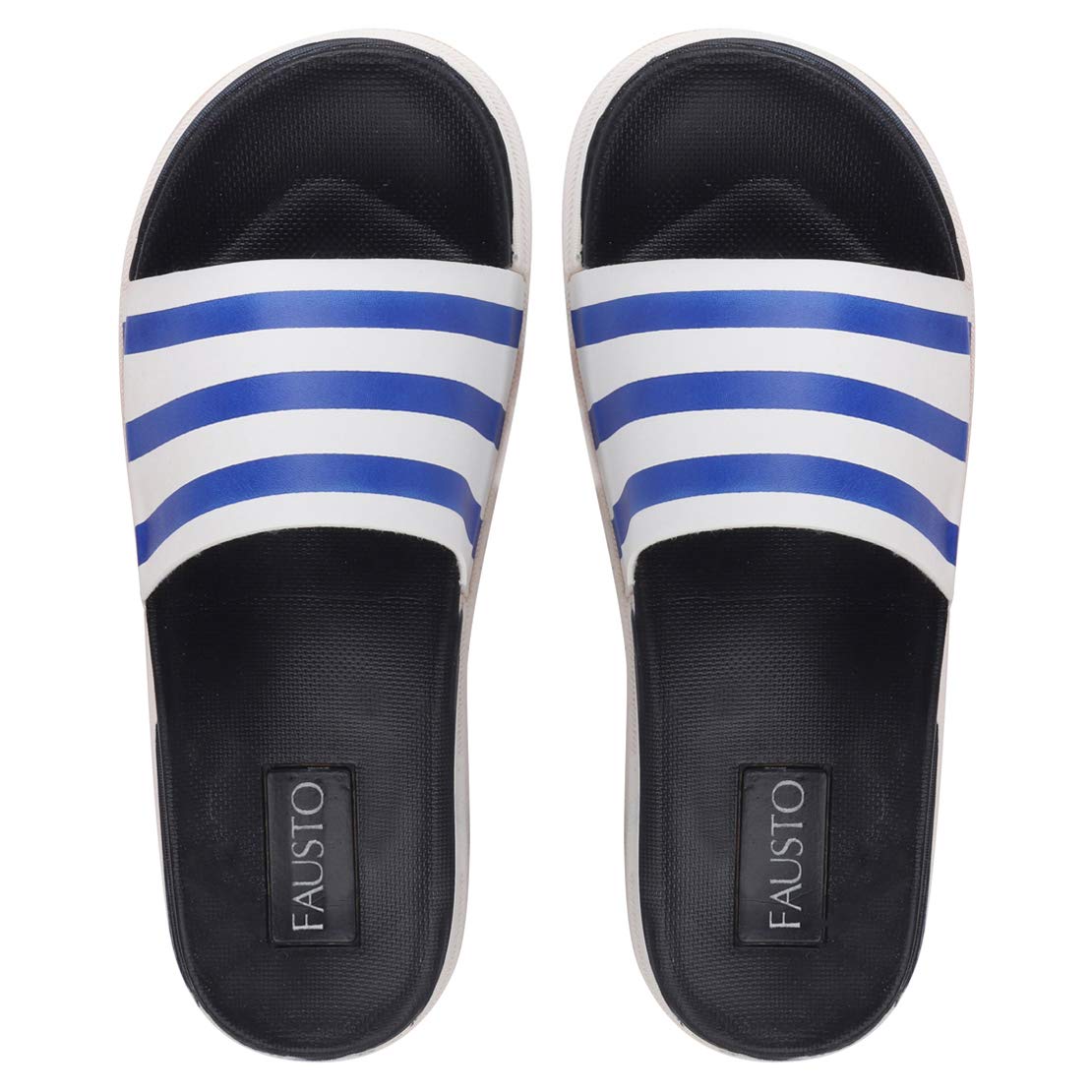 FAUSTO Mens FST KI-10015 NAVY-44 Navy Blue Slip On Slider Flip Flops (10 UK) (B08J4BGJ51) Amazon Price History, Amazon Price Tracker