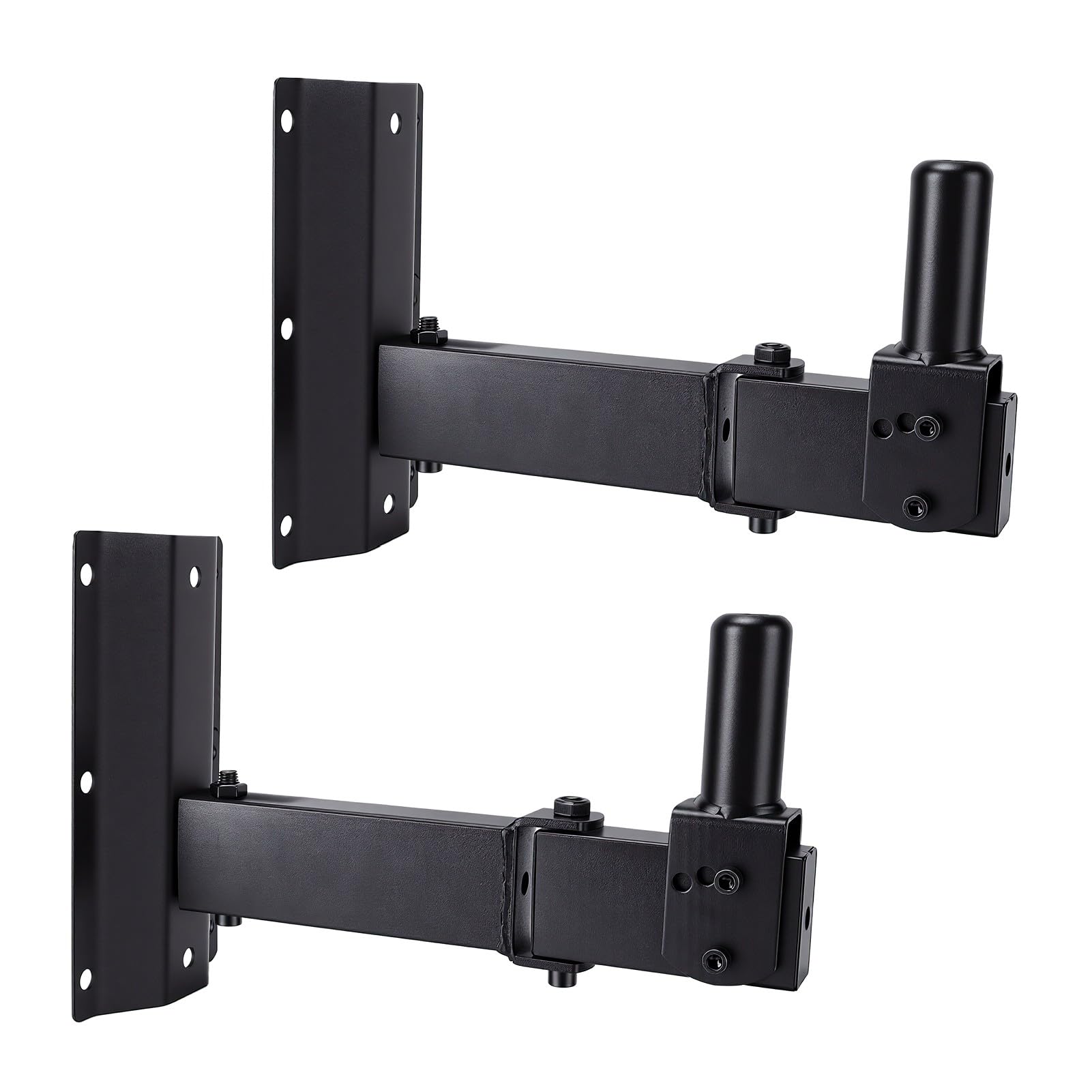 Goshyda Paquete de 2 Soportes de Montaje en Pared para Altavoces PA de Alta Resistencia, Soportes para Altavoces de Aleación de Aluminio, Capacidad de 154 Libras, Ajustable 180 Grados,