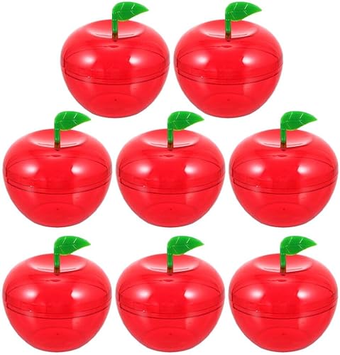Ciieeo Caja de regalo con forma de manzana, 8 unidades, de plástico, para decoración de fiesta de Navidad