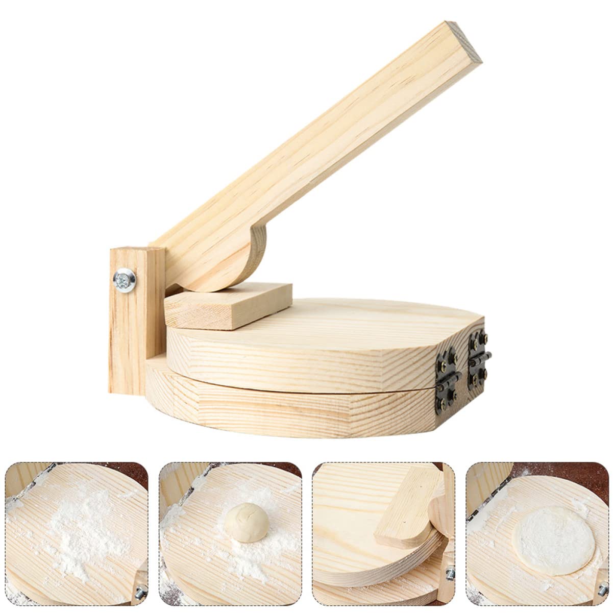 BEBEMOKO Dumpling Dough Presser Wood Mold for Dumpling Wrappers Variety Uses Fine Workmanship Great for Housewarming