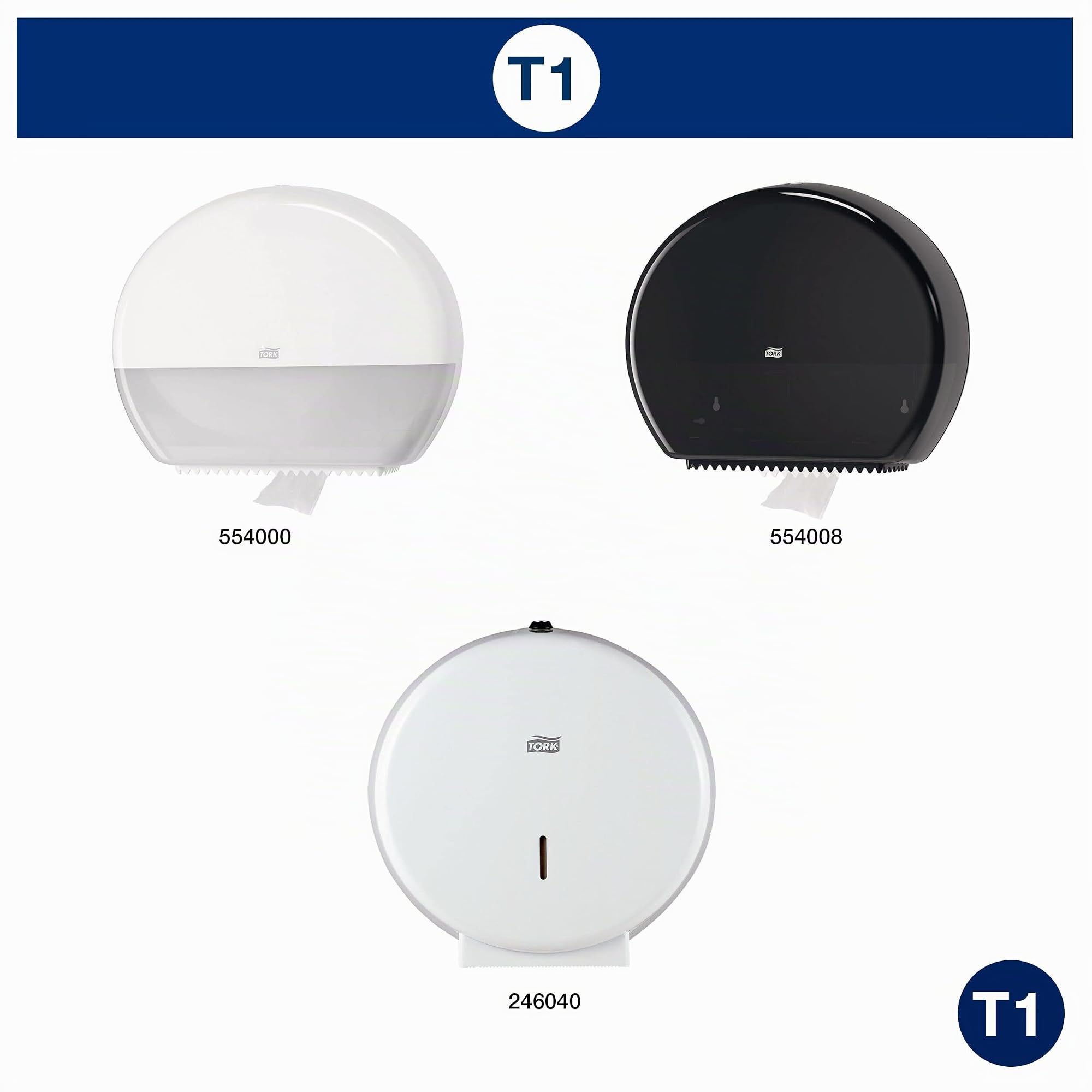 Tork 110273 Rollos de papel higiénico Jumbo Premium de larga duración de 2 capas compatibles con el sistema higiénico Jumbo Tork T1, 6 rollos (6 x 1800 hojas)