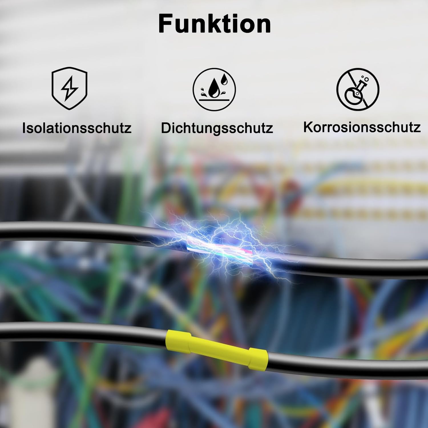 40er-Pack Ersatz für 17,7 mm HSE-641 Schwarz auf Gelb Kompatibel Ptouch