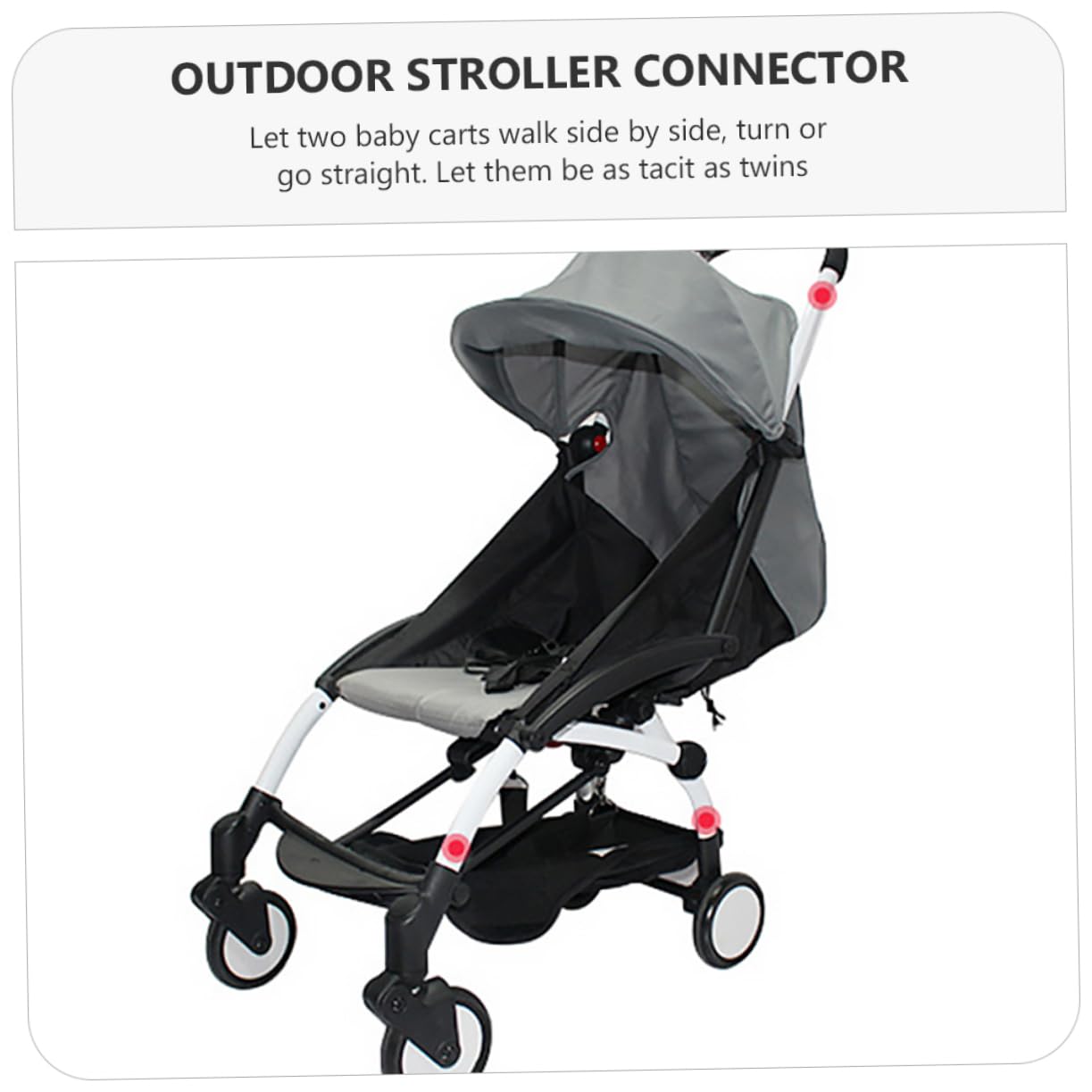 BESTonZON Connettori per Passeggino Doppio 3 Pz, Connettore per Passeggini Gemelli, Collegamento Regolabile per Passeggini Singoli