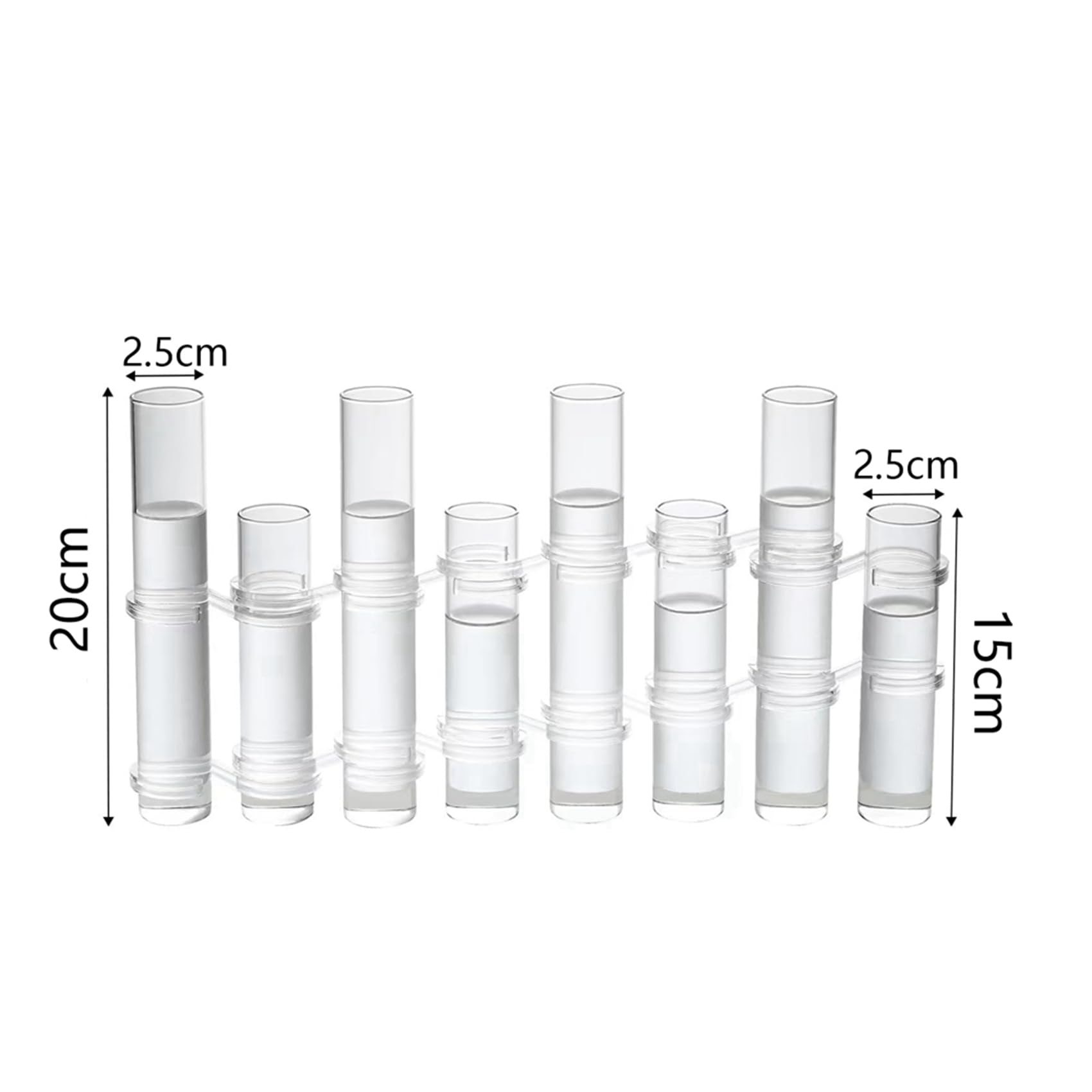 3X Blumenvase mit Scharnieren, Verschiedene Höhen, Reagenzglas-Vermehrungsstation Aus Klarem Zylinderglas, für Innendekoration
