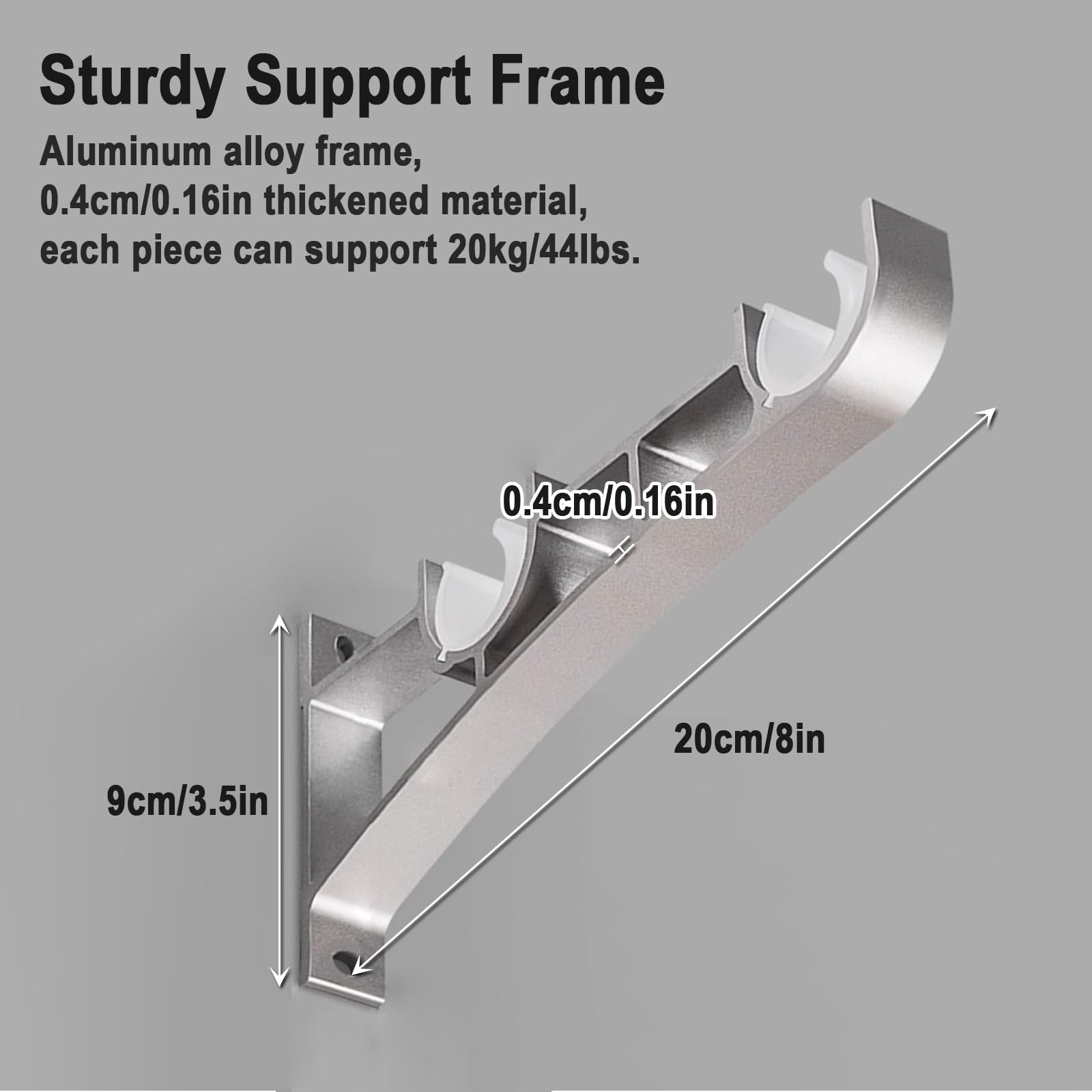 Bastone Tenda, Silenziose Bastone per Tenda, Doppia Guida in Acciaio Inox