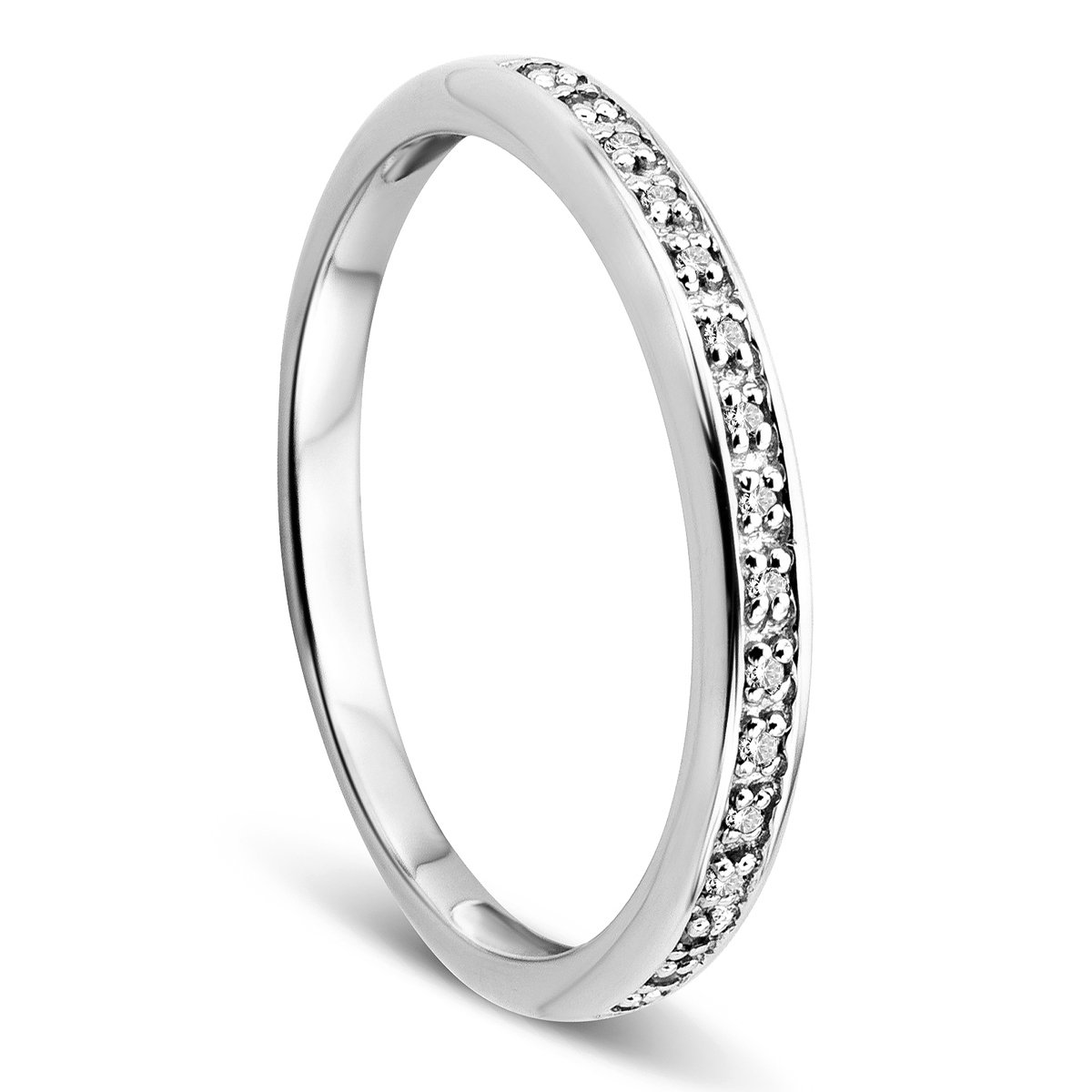 Orovi, anello per donna, anello nuziale, in oro bianco o oro giallo, 9 carati (375), brillanti da 0,05 ct, carati, anello di fidanzamento, anello di fidanzamento con diamanti