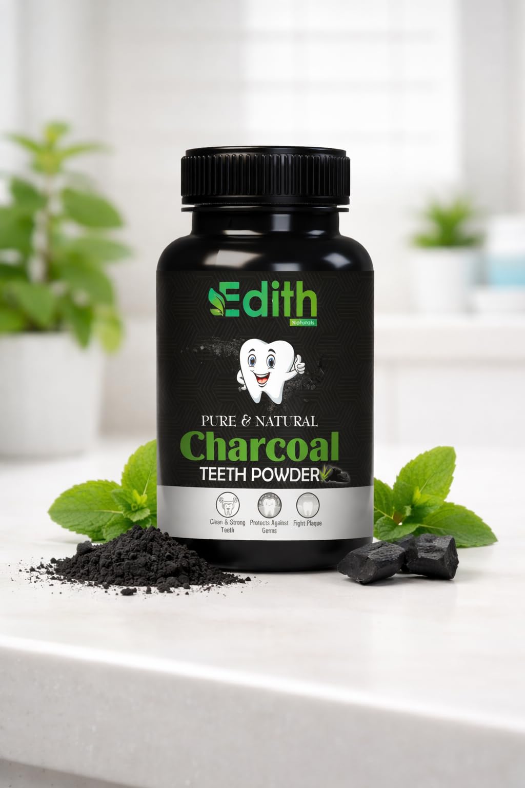 Edith Naturals Pure & Natural Charcoal Teeth Powder, Cleans & Strengthens Teeth, Protects Against Germs, Fights Plaque-image-22