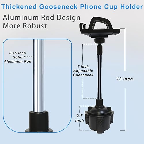 Miniatura 4 de Soporte de teléfono para automóvil, soporte de teléfono ajustable con cuello de cisne largo para automóvil, camión, apto para iPhone, Samsung y