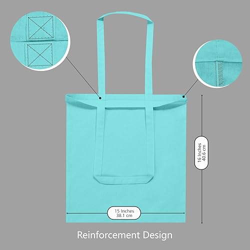 Vista 200 de TOPDesign - Paquete de 5 bolsas de algodón negro de 16 x 15 pulgadas, bolsas de tela ligeras y medianas reutilizables, adecuadas para bricolaje