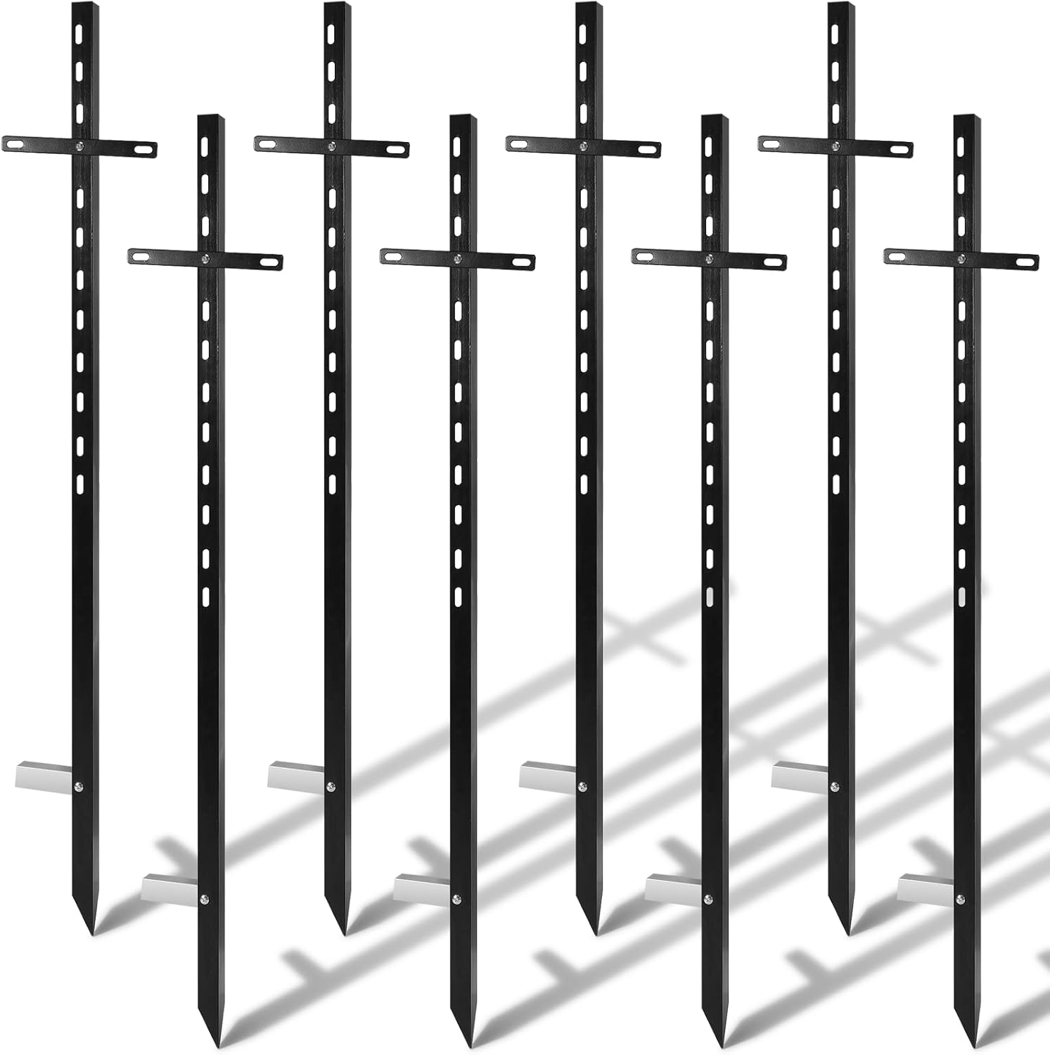 Gisafai 8 Pcs 46 Inches Yard Sign Stakes Heavy Duty Metal Stake Yard Sign Holder for Outdoor Lawn Bar Parking Garage Event