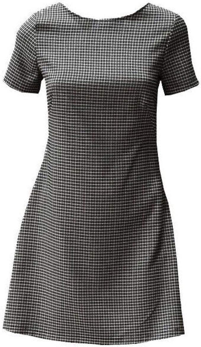 Zimo Vestito Donna a Quadri, Manica Corta e Scollo a Barchetta Prodotto  Made in Italy (L) : Amazon.it: Moda