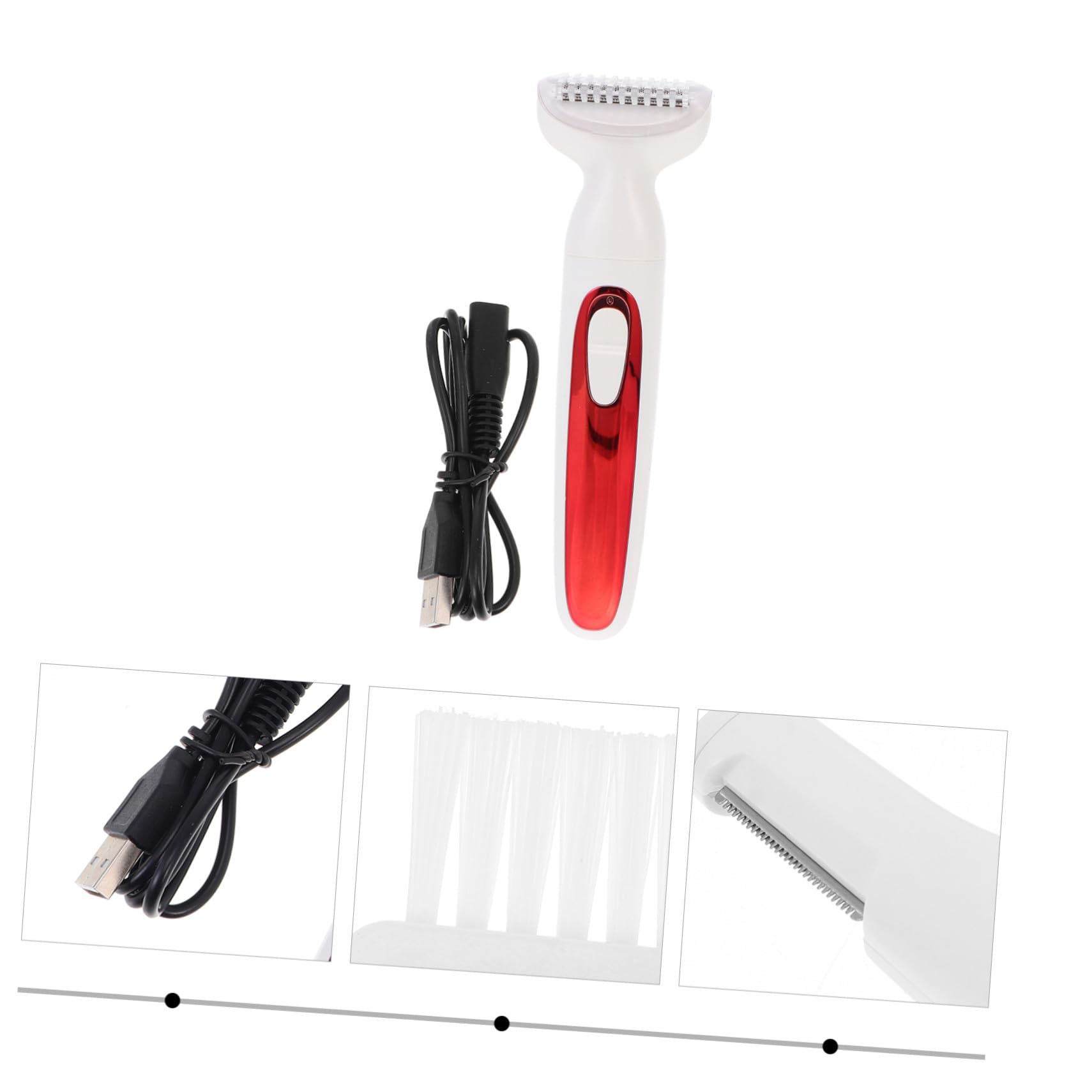 Depilatore Elettrico USB Rosso in Abs per Uomo e Donna | Testina Tagliente ad Alta Velocità, Design Leggero, Uso a Casa e Viaggio