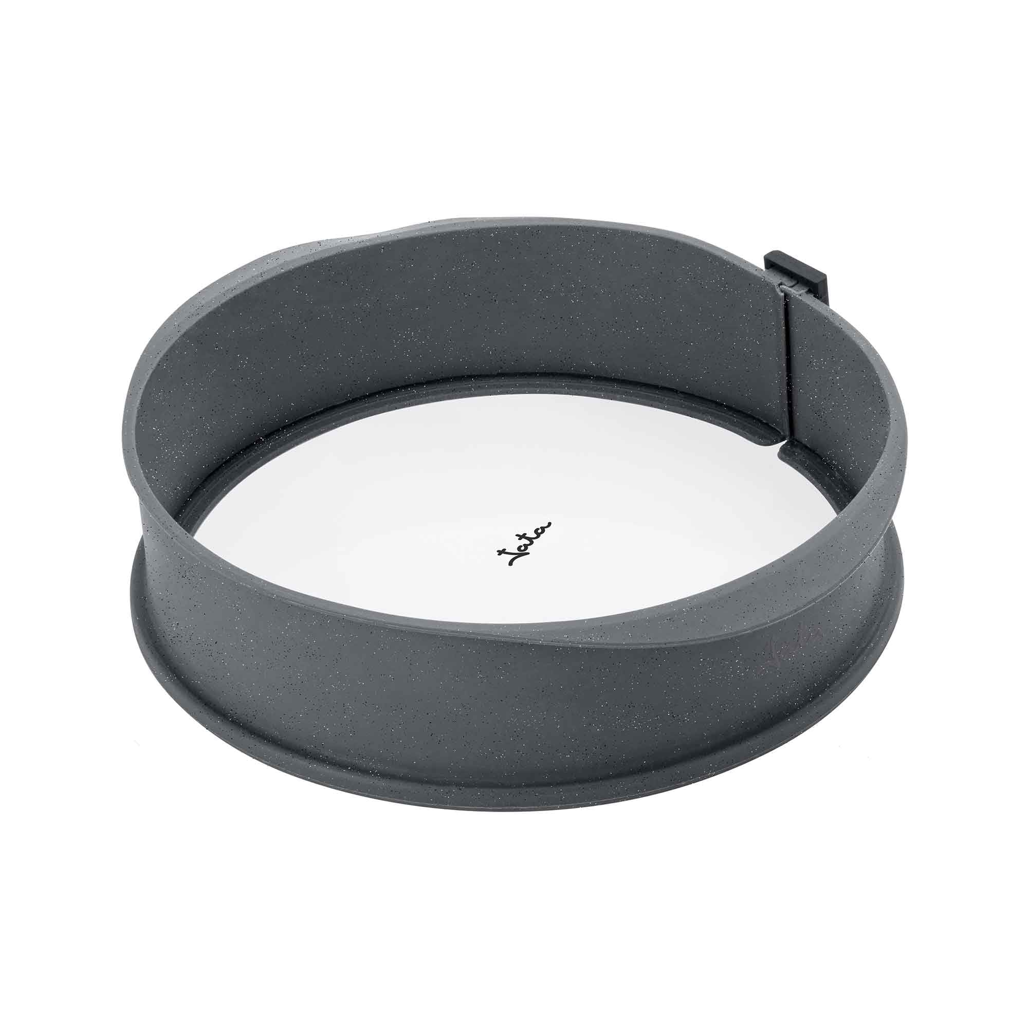 JATA HMOL1124 - Backform aus Silikon, Kuchenform, abnehmbar, Glasboden, antihaftbeschichtet, flexibel, geeignet für: Ofen, Gefrierschrank und Spülmaschine, BPA-frei, Durchmesser 26 cm, 6,4 cm
