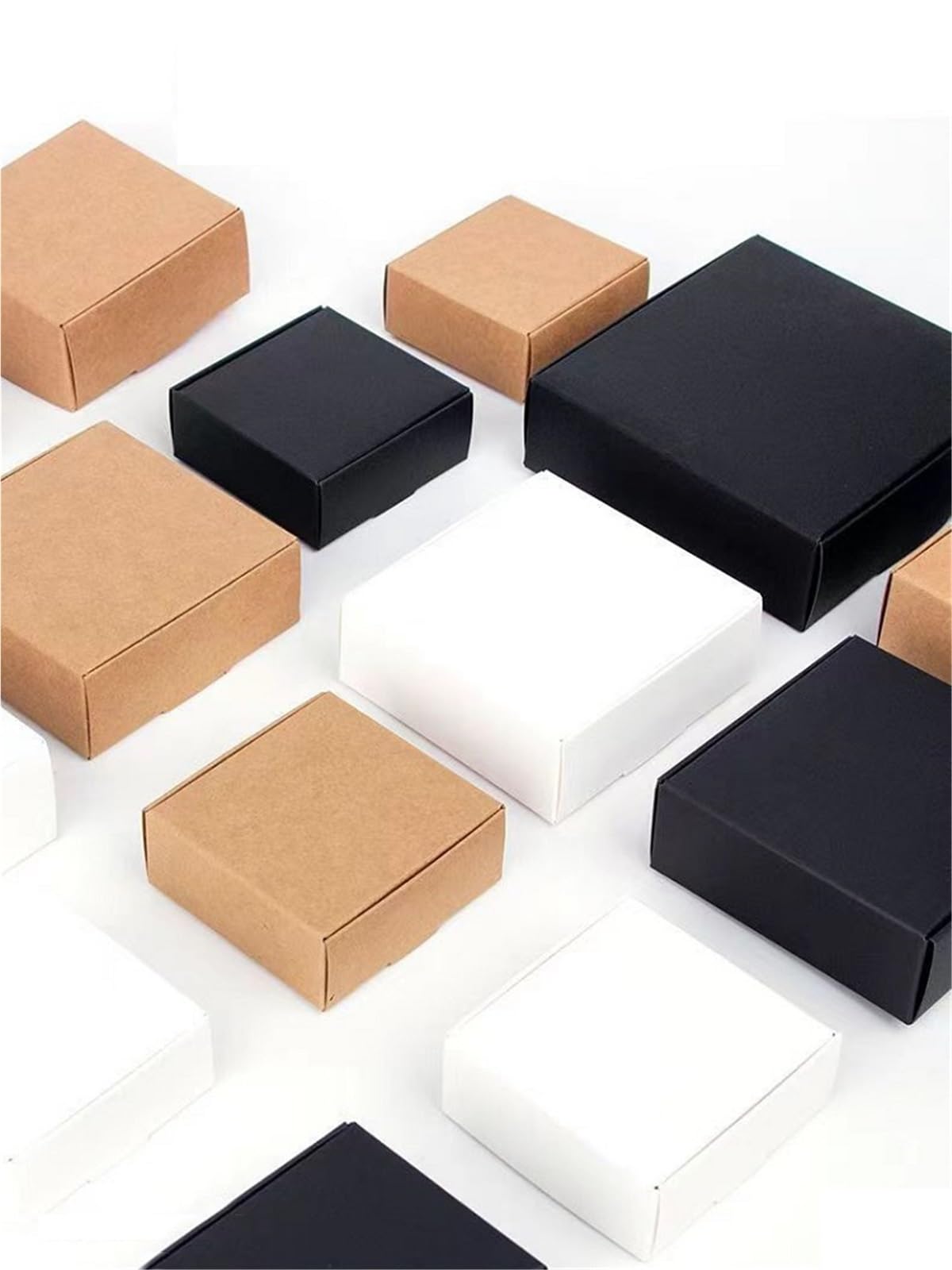 10 set (30 pezzi) di scatole carta Kraft Per l'Imballaggio | Mini scatola di cartone for imballaggio di gioielli in cartone Kraft con piccola scatola di sapone in carta