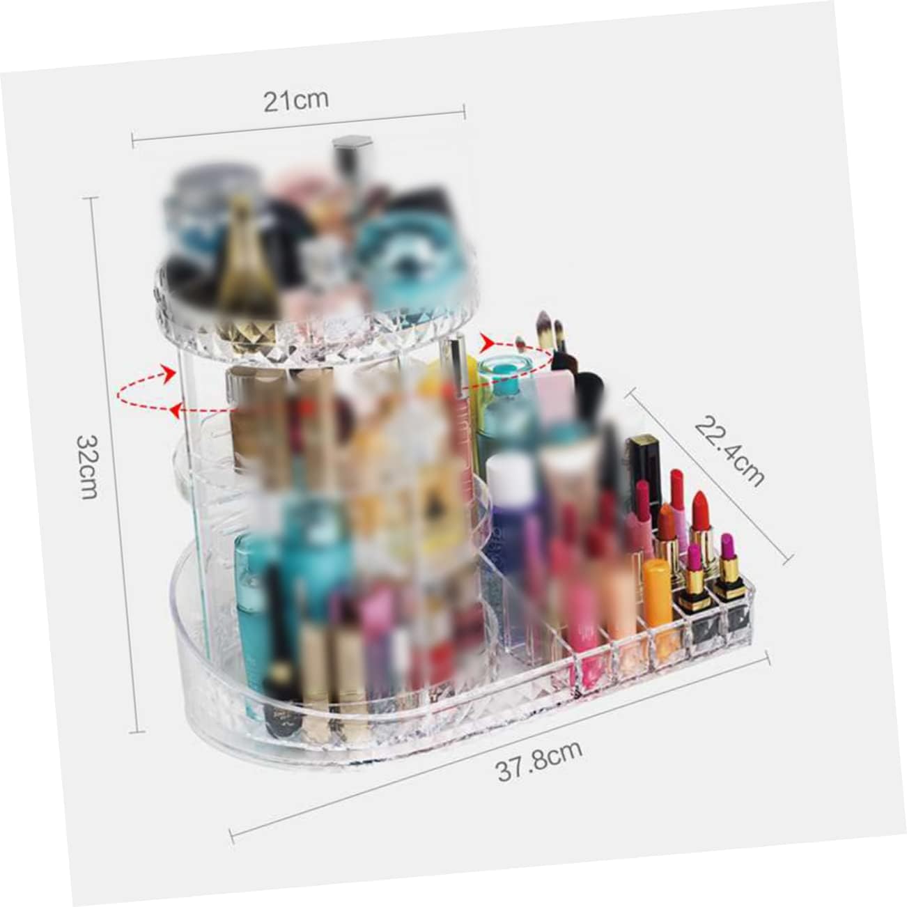 Didiseaon Makeup Skincare Organizer Acrylic Storage Rack Drawers Rotating Display Case Countertop Makeup Organizer Cosmetics Holder