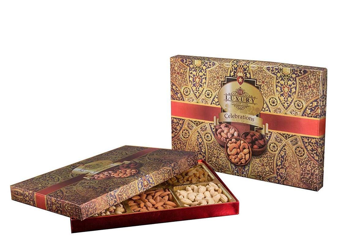 VSD Festive Dry Fruits Special Celebrations Combo of 100g Almonds, 100g Cashew, 100g Pistachios, 120g Raisins, 80g Walnuts & 80g Khumani - Crunchy Delicious Nuts Gift Hamper