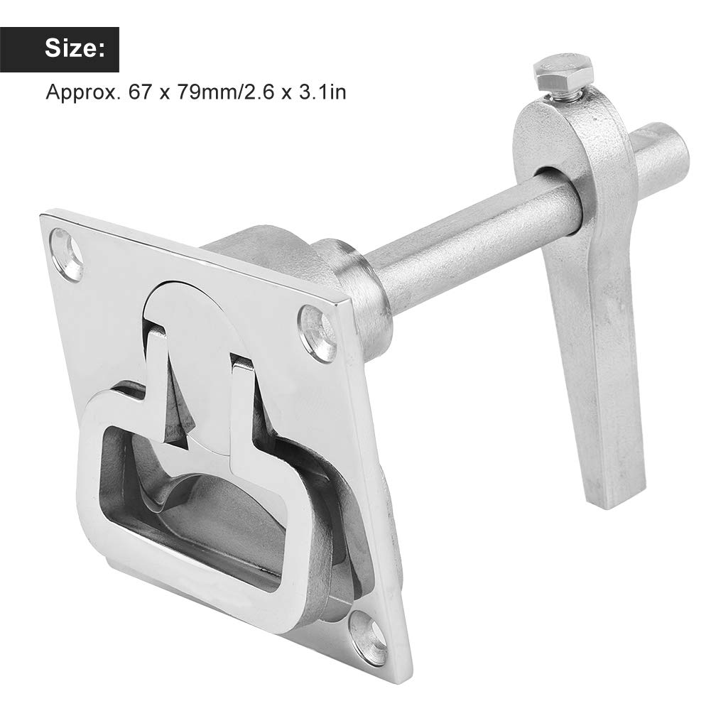 Serrure de Sol Marine en Acier Inoxydable, Loquet de Trappe Encastré, 67 x 79 mm, Poignée de Levage pour Bateau, Installation Facile, Finition Polie