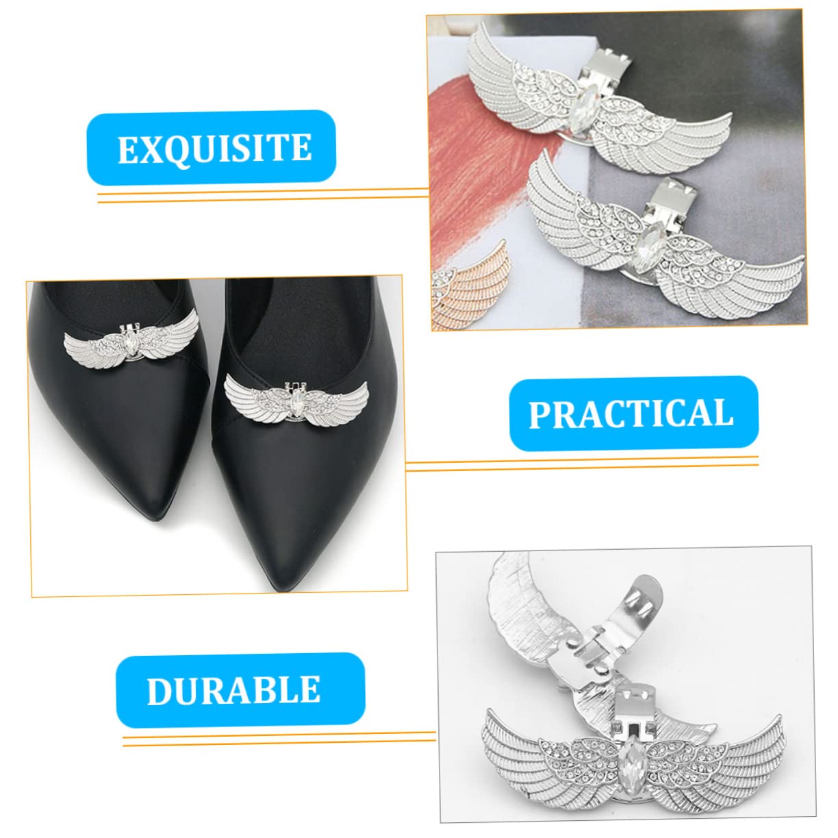 LIFKOME calzari per stivali da donna fibbie per scarpe accessori scarpe charm per stivali di strass fibbia della scarpa clip per per pompe bling delle lega bianca