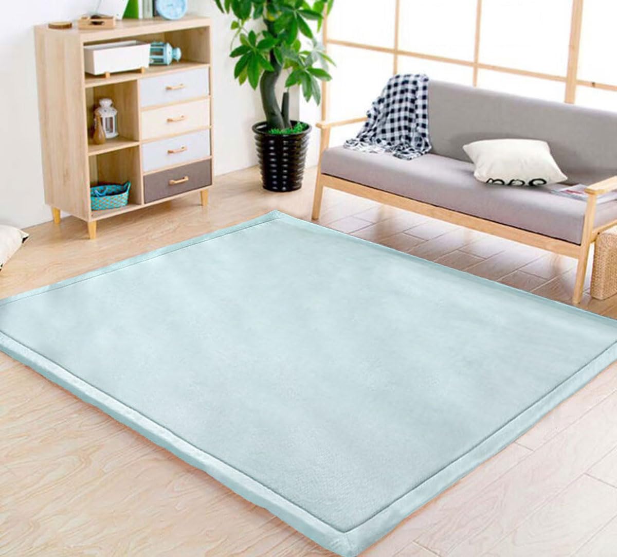 DSSHENGDS Living Room Home Decor Coral Fleece Area Rug,Modern Nursery Washable Kids Bedroom Rug,Girls Boys Soft Non-slip Soft Mat,2cm Thick Kids Carpet-H- 80 * 180cm