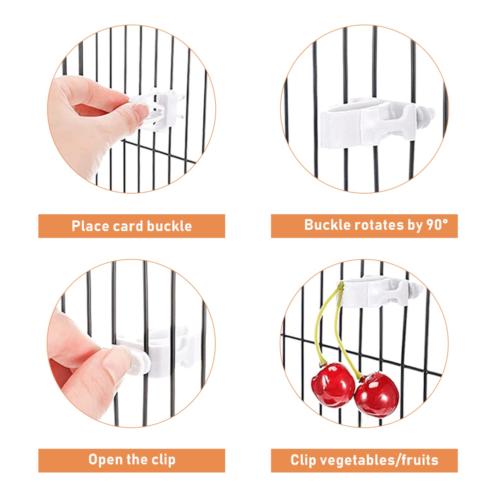 16 Pièces Porte-Fruits Légumes Oiseau Mangeoire pour Cage à Oiseaux Pinces à Légumes Fruits Perroquet Pince à Légumes pour Oiseaux Plastique Pince à Fruits Oiseau De Jade