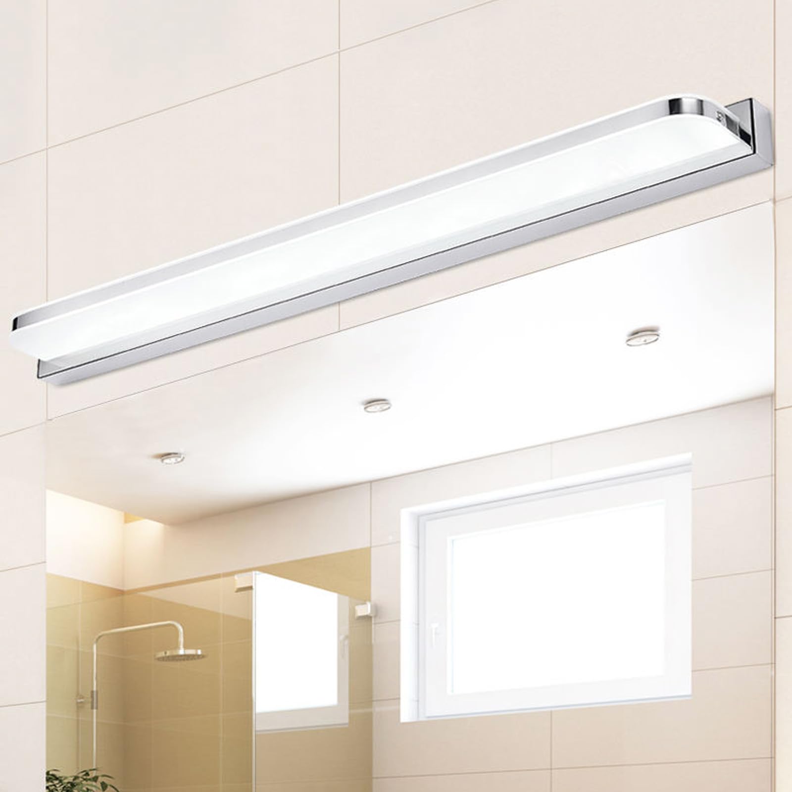 LED Spiegelleuchte Bad Wasserdicht Wandleuchte Modern Minimalistisch Lange Wandbeleuchtung Bildbeleuchtung Metall Wandleuchten Wohnzimmer Schlafzimmer Schminktisch (Weiß Warmes Licht,110cm)