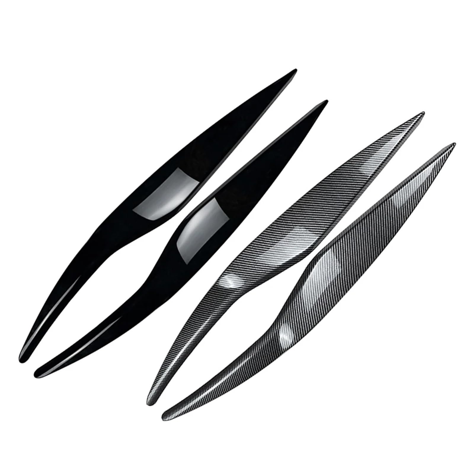 adesivi per sopracciglia automatici Cornice di copertura for palpebre sopracciglio fari auto, for Ford, for Fiesta MK6 2008-2012(Glossy Black)