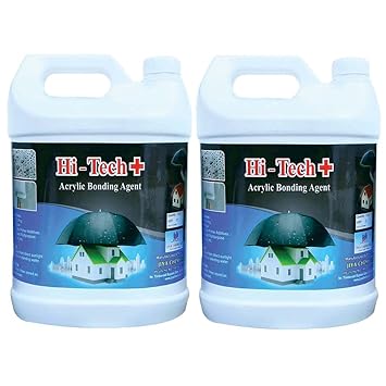 HiTech Waterproofing 5 and 5 L White (10 L + 10 L Water = 20 L Material for Heat Reflective Cool Coating for Terrace, Tank, Crack Repair, Primer Mix, Etc)